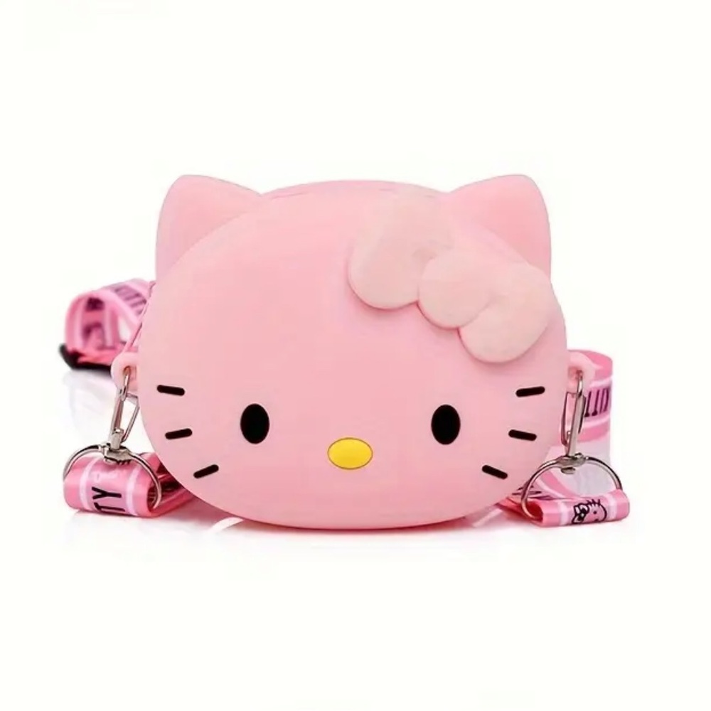 NIP Hello Kitty Pink Large Silicone Crossbody Bag with Adjustable Strap